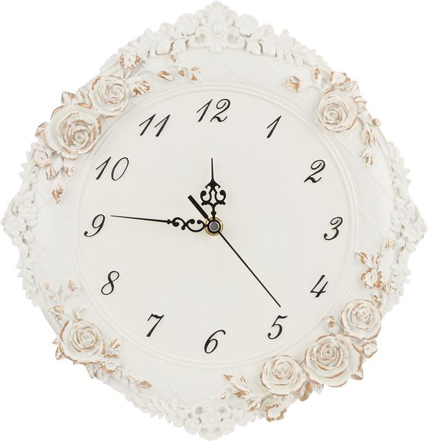 CosyHome Wanduhr in Weiß, modernes analoges Design, geräuschlos und rund, Durchmesser: 31,5 cm - Bild 1