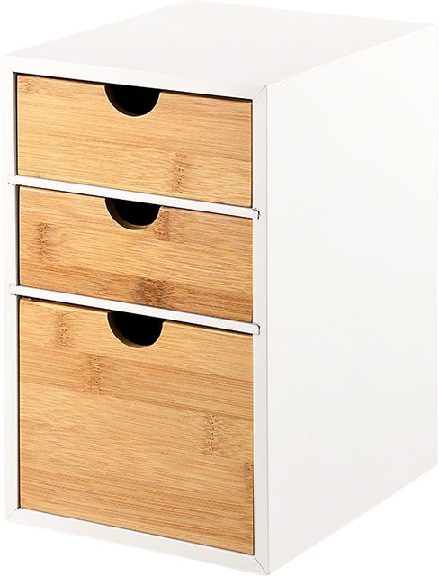 Kesper Organizer Hoch aus Bambus mit mehreren Fächern in Weiß und Braun - Bild 1