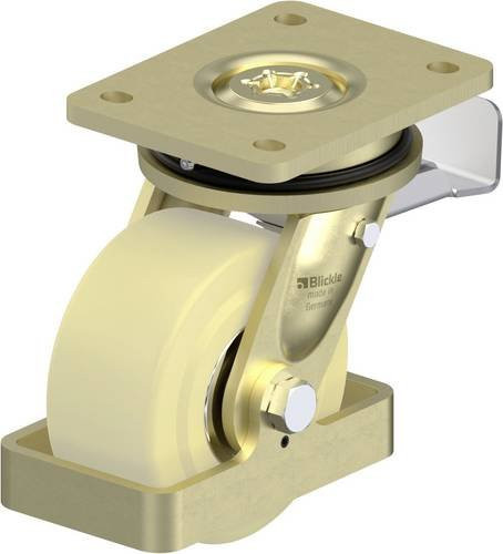 Blickle Schwerlast-Lenkrolle LS-GSPO 125K-ST-FS in Beige und Gelb mit 125 mm Rad-Durchmesser und einer Tragfähigkeit von max. 1750 kg - Bild 1