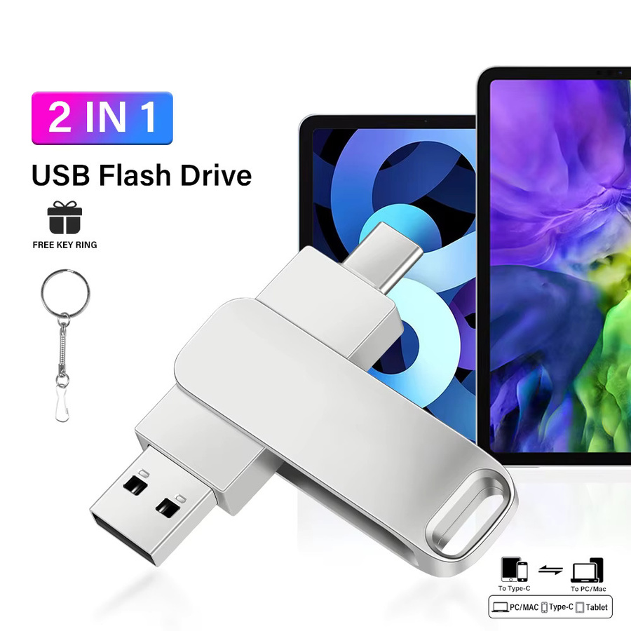 JASTER USB 2.0 Typ C Flash-Laufwerk Dual-Memory-Stick in Silber für Smartphones und Laptops - Bild 4