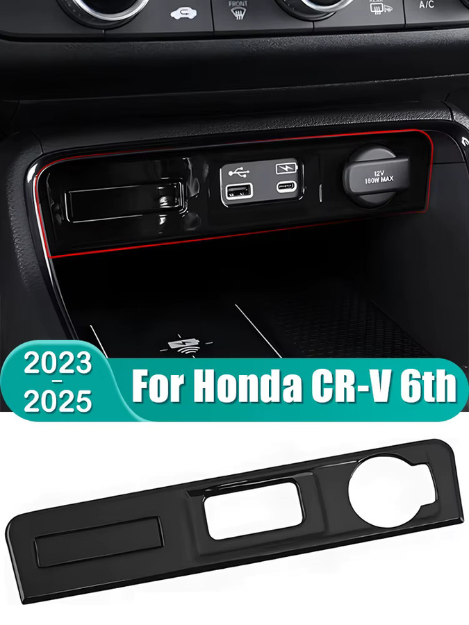 YaLumei USB-C Port Zierleisten Abdeckung für Honda CR-V 6. Generation 2023 2024 2025 in Schwarz - Bild 5