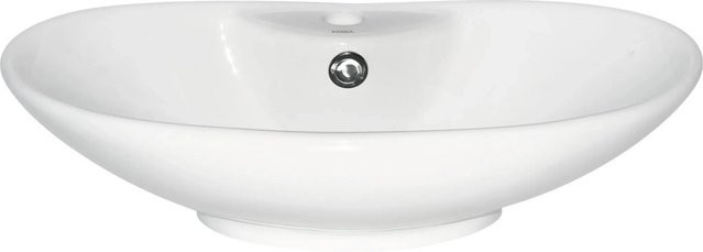 Kerra Aufsatzwaschbecken KR-139 aus Keramik in Weiß Glänzend, oval - Bild 1