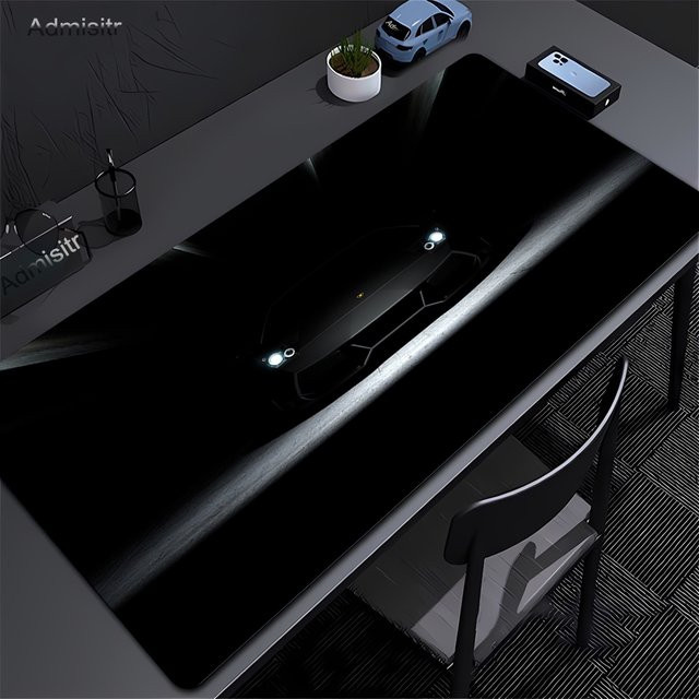 Admisitr Gaming Mauspad Sportwagen Schwarz XXL Anti-Rutsch Schreibtischpad aus Gummi - Bild 1