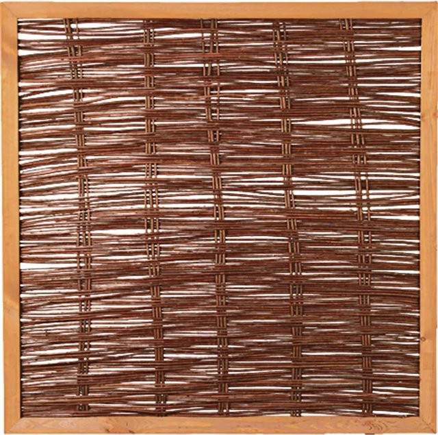 T & J Weidengeflechtzaun Fako mit umlaufendem Rahmen aus Weide, Haselnuss und Kiefer in Braun, B: 120 cm, H: 120 cm - Bild 1