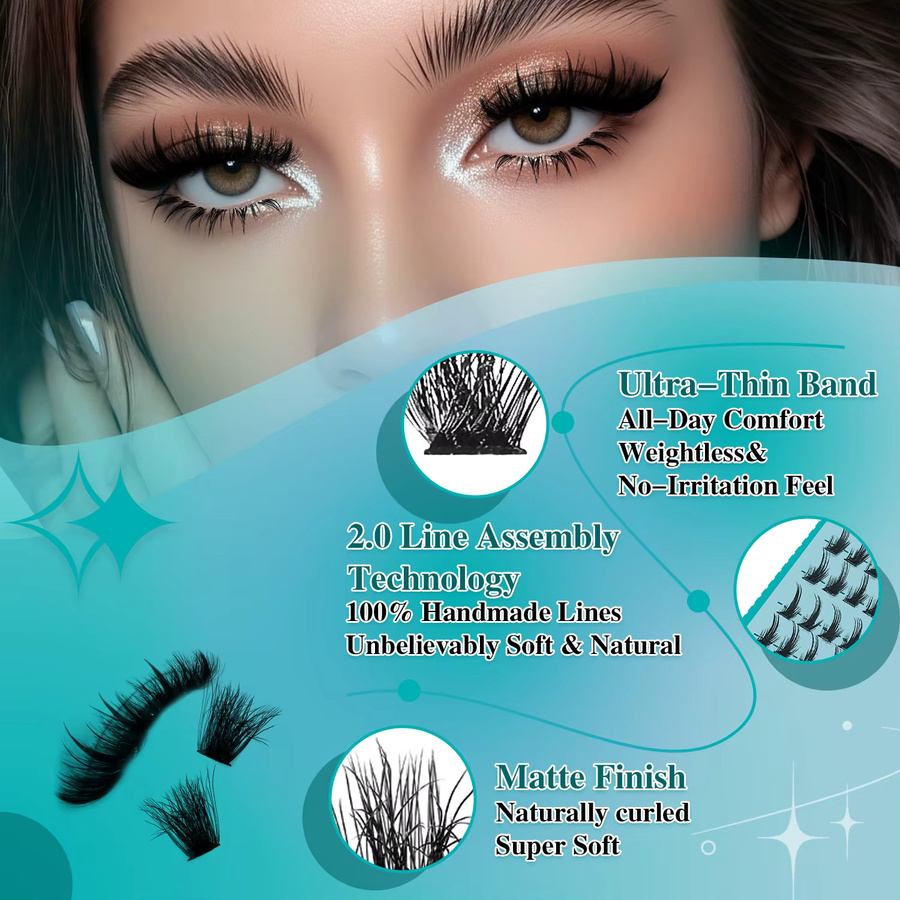 QUEENICE Volumen-Wimperncluster mit Spikes, Matt - Bild 2