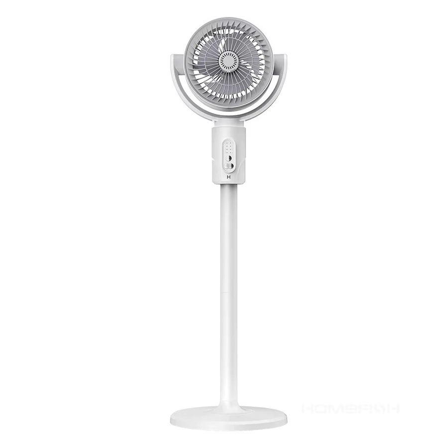 HOMEFISH Bodenventilator in Weiß mit Fernbedienung, leiser und leistungsstarker Standventilator mit 360-Grad-Zirkulation und höhenverstellbarer Funktion - Bild 7