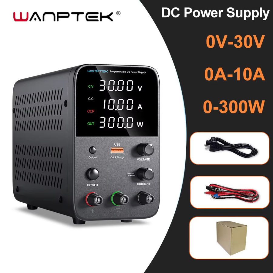 Wanptek Einstellbares DC-Labornetzteil in Schwarz mit 30 V und 10 A / 5 A Spannungsregler - Bild 6
