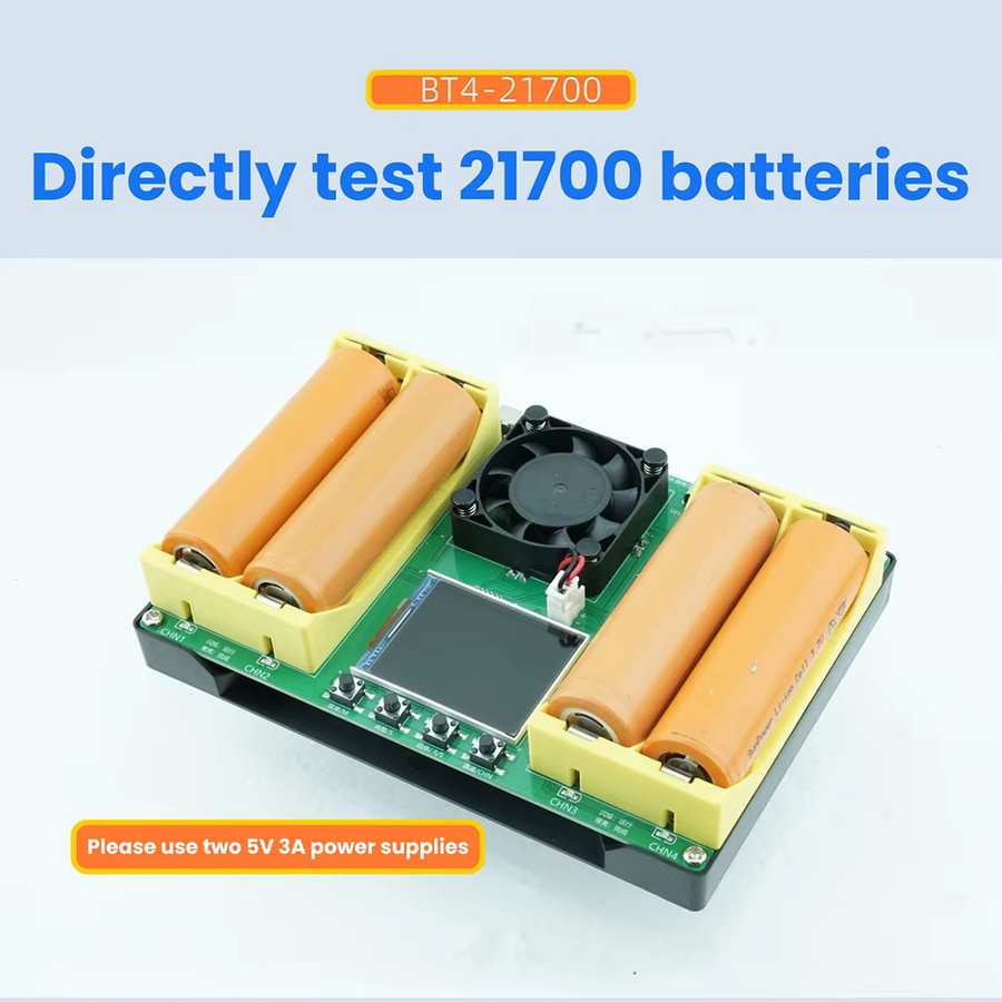Gaqqee BT4-21700 Batterietester mit 1,77-Zoll-Farbbildschirm, 4-Kanal Lade- und Entladefunktion, DC 2-Draht-Innenwiderstandsmessung und USB-C Anschluss - Bild 3