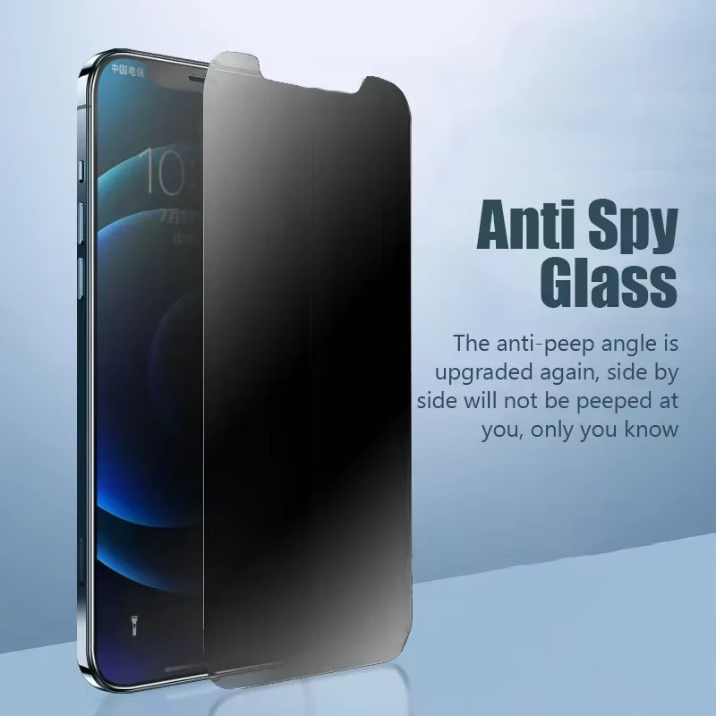 Sichtschutz-Displayschutzfolie aus Glas für Apple iPhone 15 14 13 12 11 16 Pro Max Mini 7 8 Plus SE 2020 2022 X XS XR Anti-Spionage-Glas - Bild 2