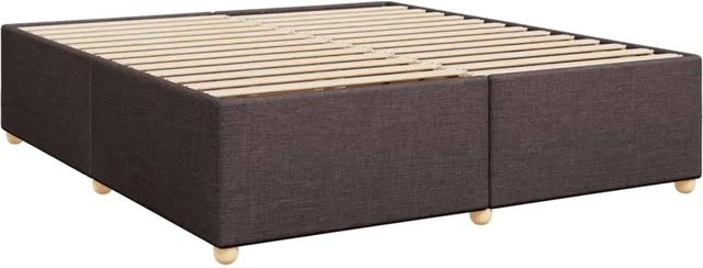 vidaXL Bettgestell aus massivem Kiefernholz und Stoff in Dunkelbraun B/T: 200 x 200 cm - Bild 1