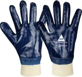 Hase Zwickau Lite Nitrilhandschuhe aus Baumwolle in Blau, Größe XL - Bild 1