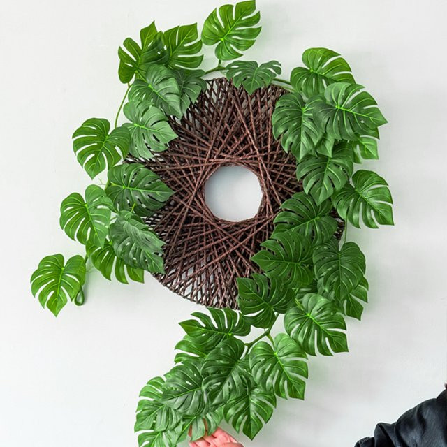 Künstliche Monstera Hängepflanze von Kmitang in Grün, tropische Ranken aus Kunststoff, Höhe: 180 cm - Bild 1