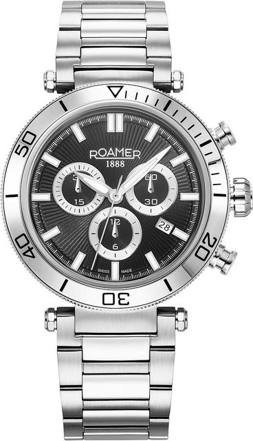 Roamer Chronograph, Edelstahl, Quarz, 43 mm, Herren, Schwarz, 5 ATM - Bild 1