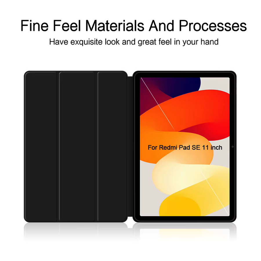 Xiaomi Flip-Cover PU Ledertasche für Redmi Pad SE 11 Zoll Tablet 2023 mit Tri-Fold Standfunktion in Schwarz oder Grau - Bild 2