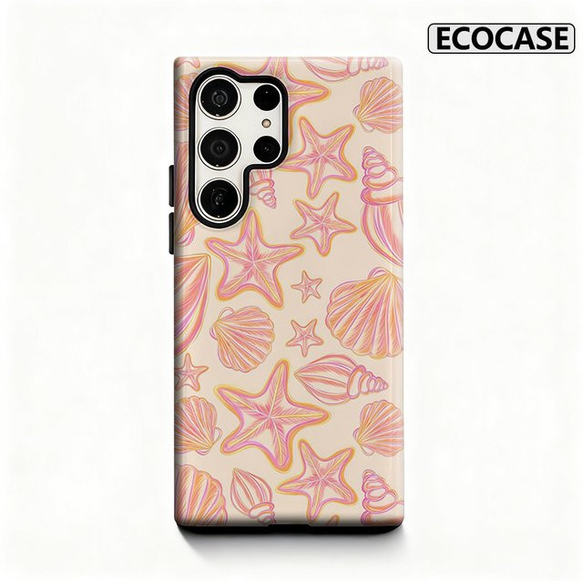 Samsung Handyhülle mit Pastell-Muscheln und Seestern für Galaxy S25 Ultra, S24 und S23 Ultra Plus in Multicolour mit glänzender doppellagiger Rückseite - Bild 1