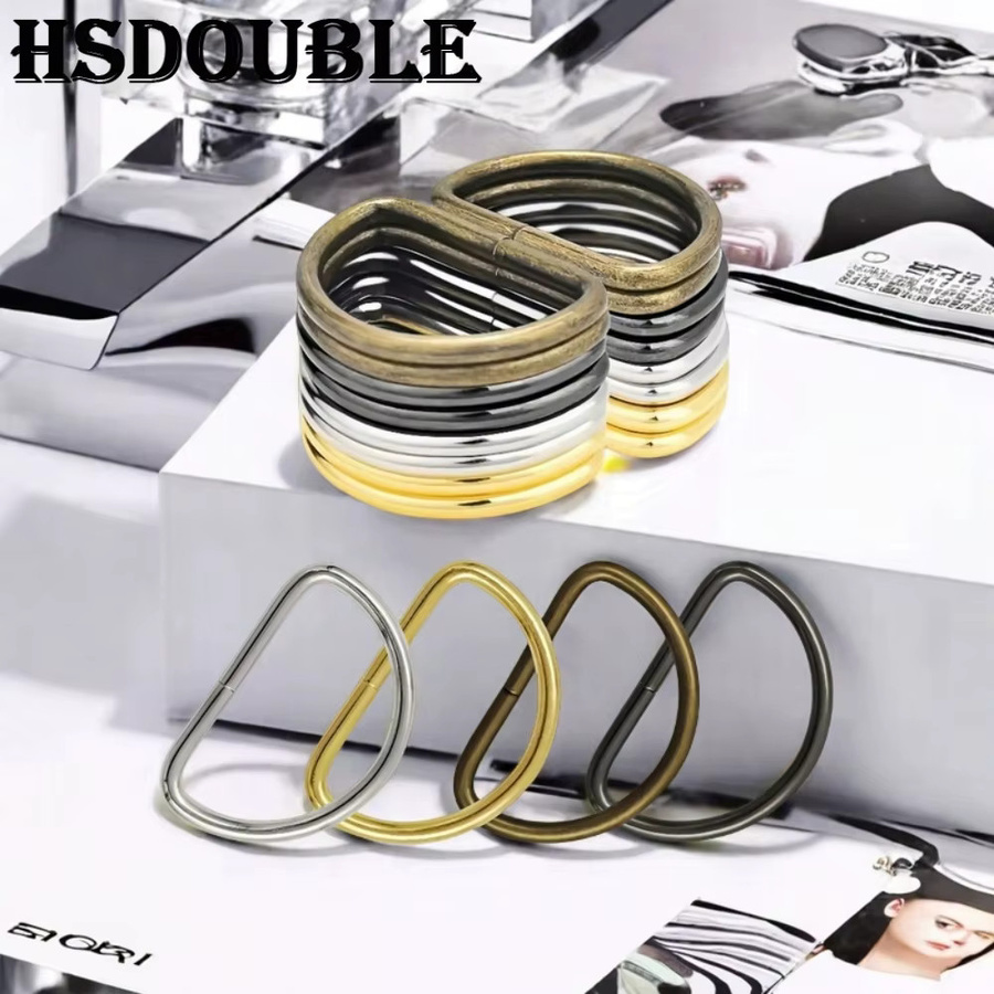 HSDOUBLE Metall-D-Ring-Verbindungsschnalle für Gürtel, Handtaschen und Riemen, Schwarz, 50 Stück/Packung - Bild 2