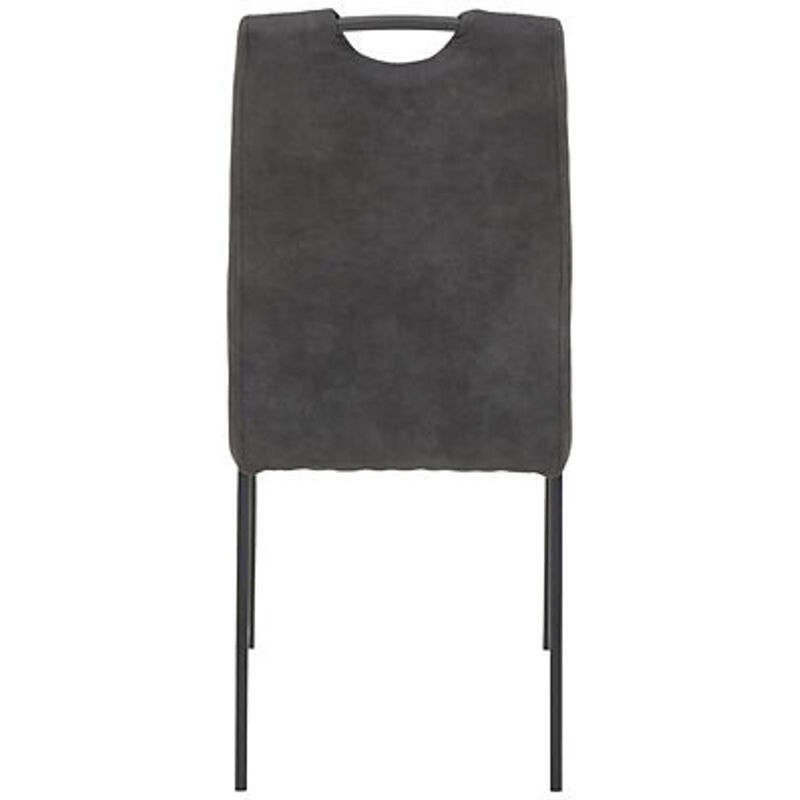 4er Set Stühle Hela ELIF III in Anthrazit und Grau im Vintage-Design aus Microfaser und Metall, B/H/T: 44 x 96 x 64 cm - Bild 3