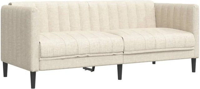 vidaXL 2-Sitzer-Sofa in Creme/Beige mit Stoffbezug und Holzrahmen, Breite: 176,0 cm, Tiefe: 76,5 cm, Höhe: 74,5 cm - Bild 1