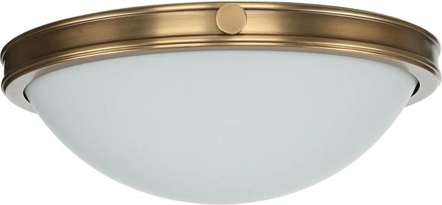 Licht-Erlebnisse Deckenlampe im Art Nouveau Stil aus Metall und Glas in Messing Antik und Weiß, Durchmesser: 48,3 cm - Bild 1