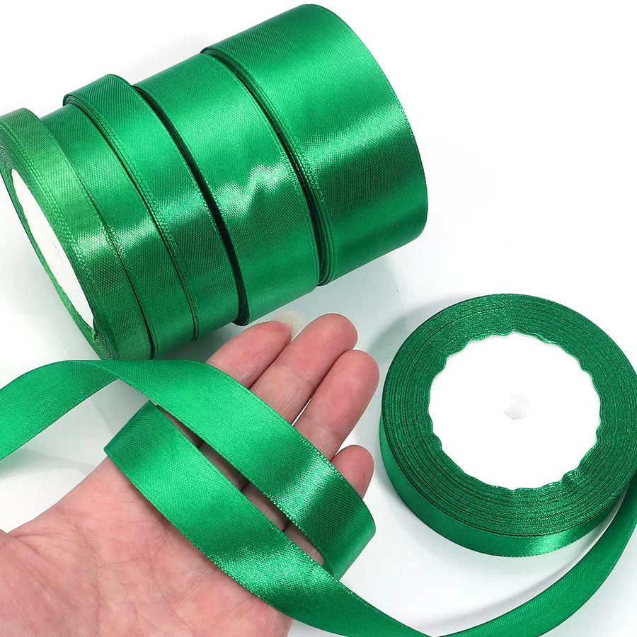Grünes Satinband für DIY-Dekorationen, Hochzeit und Weihnachten, 25 Yards Länge - Bild 2