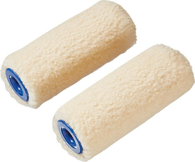 LUX-TOOLS Filzwalze Mini aus Polyester in Weiß, 2 Stück, Durchmesser: 6 cm - Bild 1