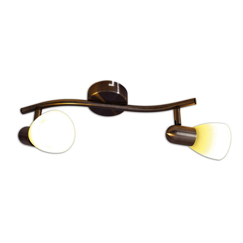 Näve Spotleuchte Braun aus Metall und Glas mit 2 LED-Brennstellen B/H/T: 8,5 x 11,5 x 30 cm - Bild 2