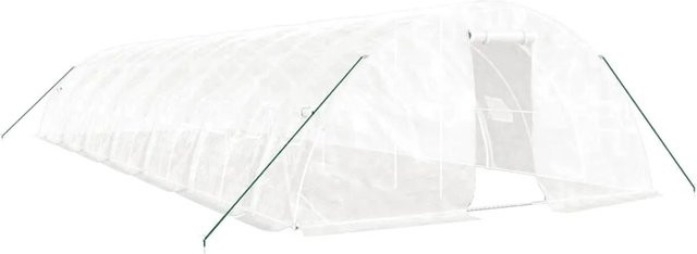 Furnicato Gewächshaus mit Stahlrahmen in Weiß, B/T/H: 14 x 5 x 2,3 m, 70 m² - Bild 1