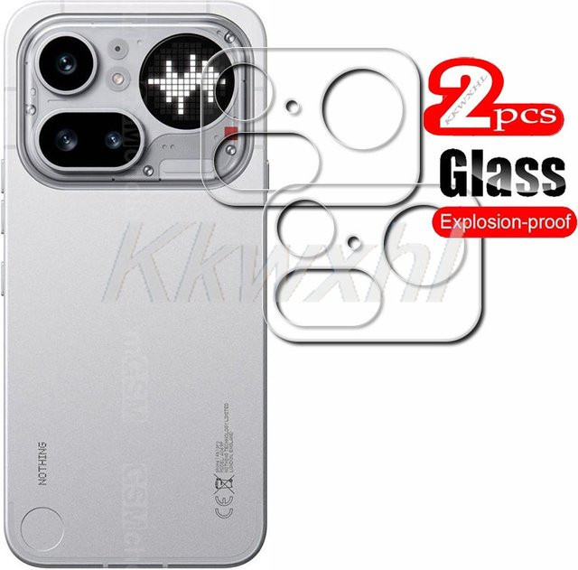 2er-Set Nothing Phone 4A Pro Kameraobjektivfolie aus gehärtetem Glas, transparent, 3D Rückseitenschutz - Bild 1