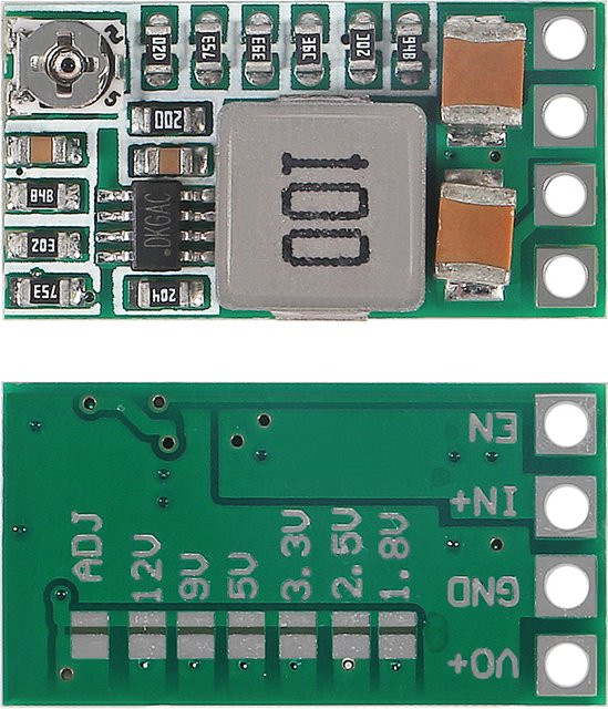 AOKIN Mini DC-DC Step Down Netzteil Modul Spannung Buck Konverter Einstellbar 12-24V zu 5V 3A in Grün - Bild 1