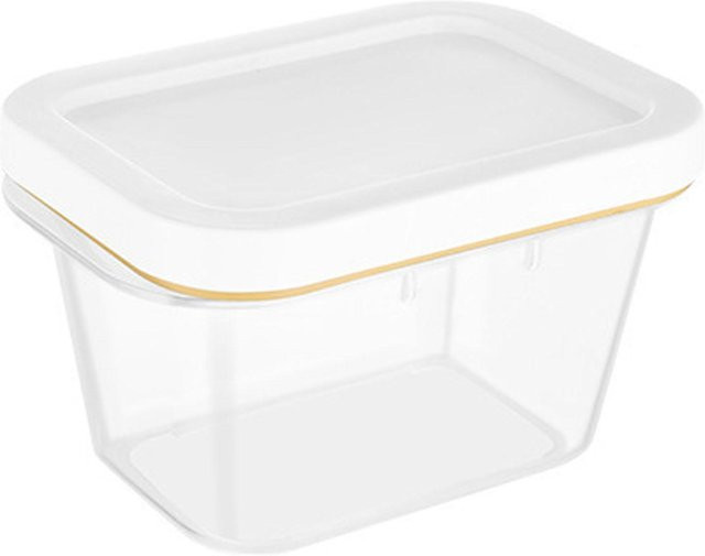 OutsideWorld Butteraufbewahrungsbox mit Deckel und Edelstahl-Schneider in Weiß - Bild 1
