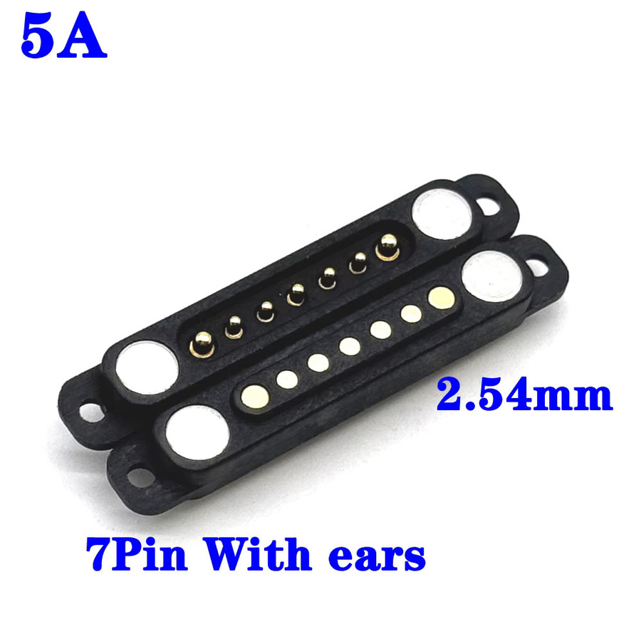 LAJQTAO Wasserdichter DC Magnetischer Pogo-Pin-Stecker 5A 4P Schwarz mit Federkontakt Männlich und Weiblich 36V - Bild 1