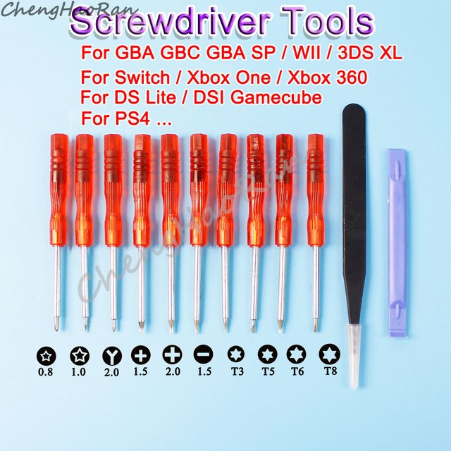 ChengHaoRan Schraubendreher-Kit in Rot für die Reparatur von Wii, GBA SP, DS Lite, NDSi, Xbox One, 360 und PS4 inklusive Triwing-Werkzeuge - Bild 1