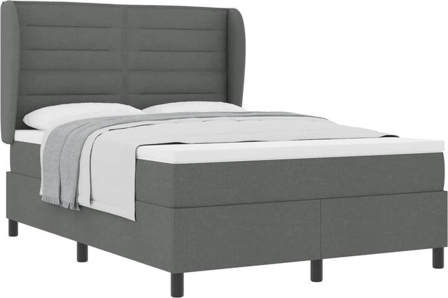vidaXL Boxspringbett mit Matratze in Grau, modern gepolstert, B/T: 160 x 200 cm - Bild 1