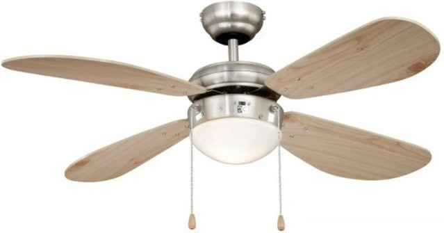 AIRERYDER Deckenventilator Classic in Silber Matt mit Beleuchtung und Zugketten, Durchmesser: 105 cm - Bild 1
