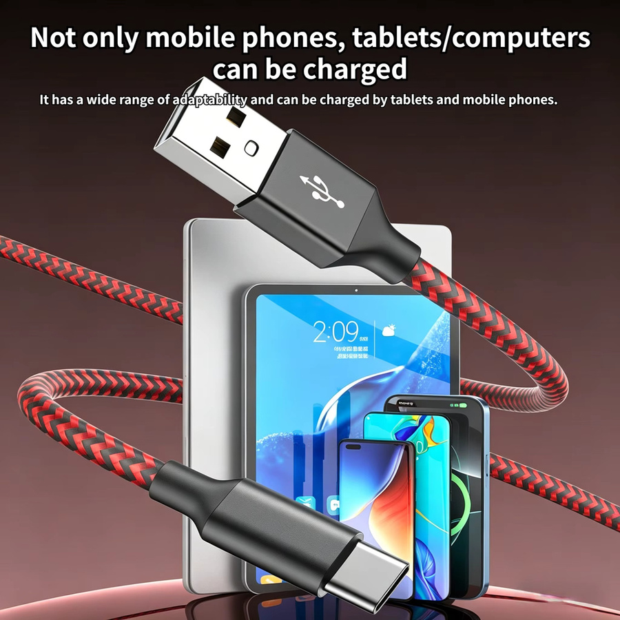 DIXSG USB-auf-Typ-C-Nylon-Datenkabel in Weiß für 10A Ultraschnelles Laden und Datenübertragung - Bild 2