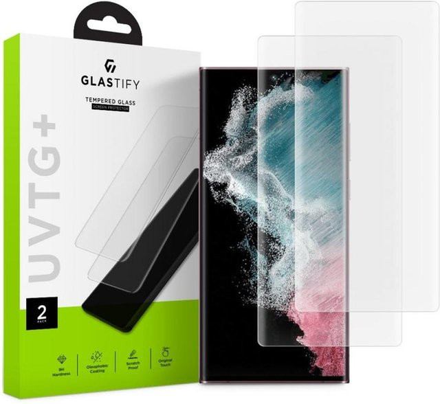 Glastify UVTG Gehärtetes Glas 2er-Pack für Galaxy S22 Ultra, transparent - Bild 1