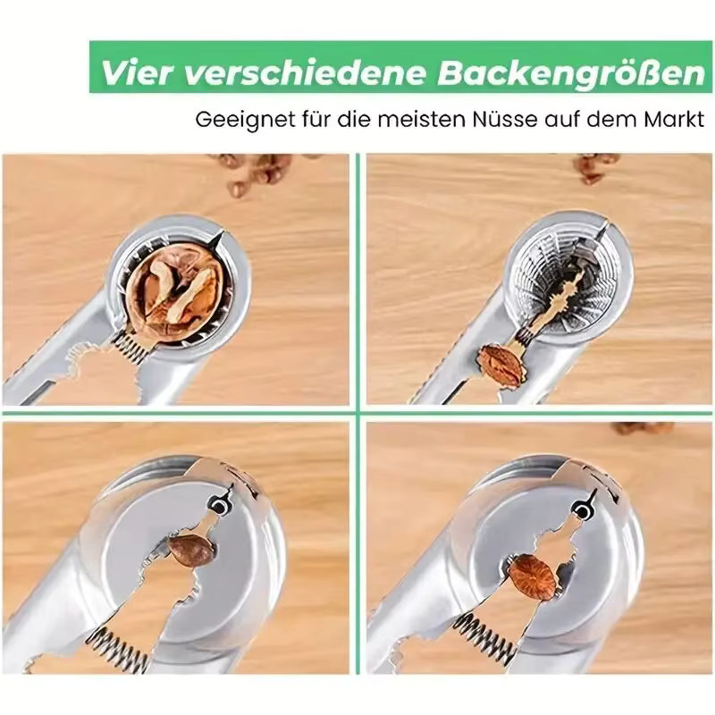 Multifunktionale Nussknacker aus Metall in Silber für Walnüsse, Kastanien und Haselnüsse - Bild 4