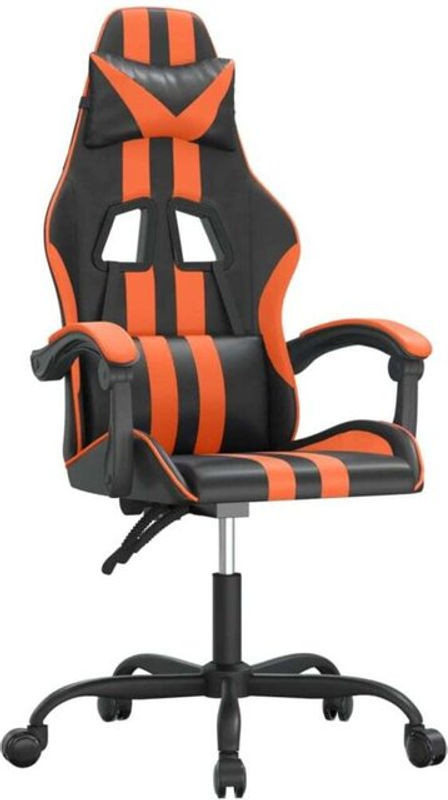 vidaxl Gamingstuhl drehbar in Schwarz/Orange aus Kunstleder - Bild 1