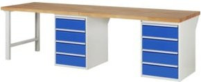 Rau Werkbank 7509A8 mit 8 Schubladen, Mehrfarbig, B/T/H: 300 x 90 x 89 cm - Bild 1