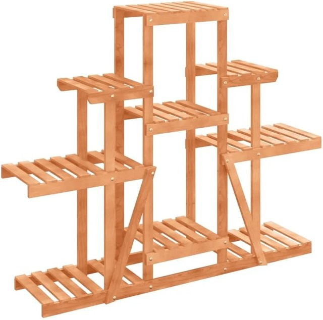 vidaXL Blumenständer aus Massivholz Tanne in Braun im Retro-Design B/T/H: 110 x 25 x 96 cm - Bild 1