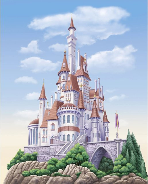 Komar Vlies Fototapete Disney Princess Belle Castle Mehrfarbig - Bild 1