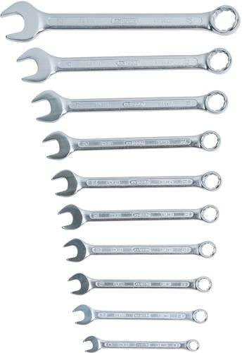 KS Tools CLASSIC Ringmaulschlüssel-Satz aus Chrom-Vanadium, 10-teilig, Schlüsselweite 8-22mm, Silber - Bild 1