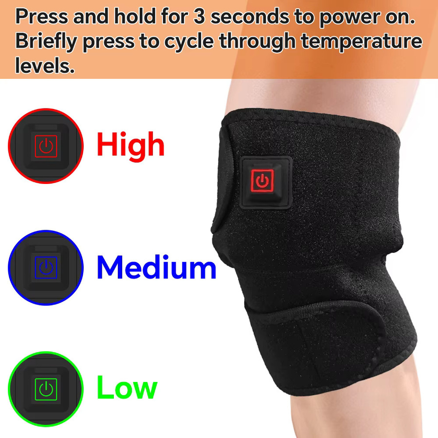 Elektrisch beheizte Kniebandage, Schwarz, Unisex - Bild 3