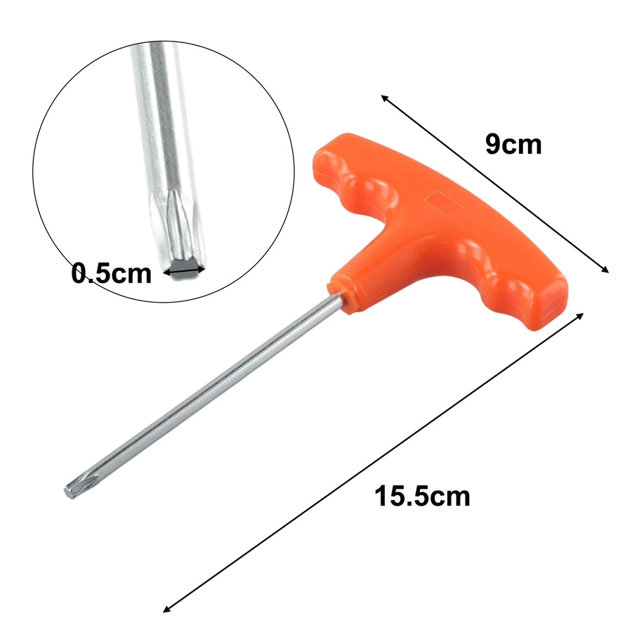 Vibratite T-Griff Torx-Schraubendreher T27 in Orange für Kettensägen und Elektrowerkzeuge, Länge: 15 cm - Bild 2