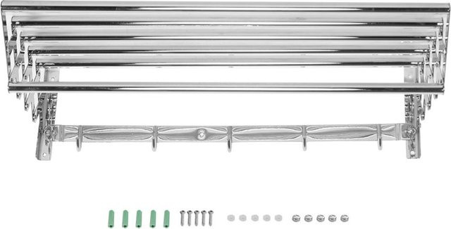 Aimo Ausziehbarer Handtuchhalter aus Edelstahl in Silber, Wandmontage, B/T/H: 58 x 14 x 12 cm - Bild 1
