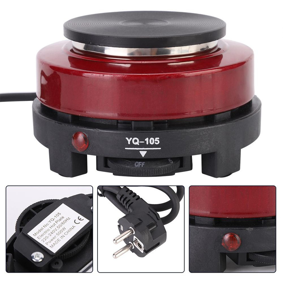 TOMTOP JMS Tragbarer Mini-Elektroherd mit 500W Heizleistung in Rot - Bild 2
