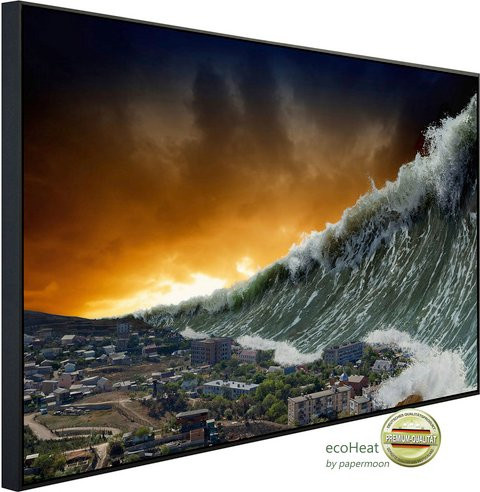 papermoon Infrarotheizung EcoHeat Apokalyptischer Tsunami mit Matt-Effekt in Bunt, App-Steuerung und Überhitzungsschutz, B/H/T: 60 x 50 x 50 cm - Bild 1