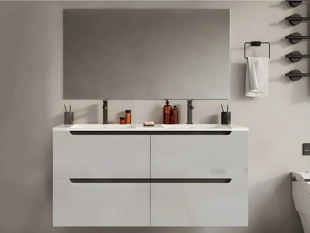 Doppelwaschtisch Selita in Weiß, Breite: 120 cm - Bild 1