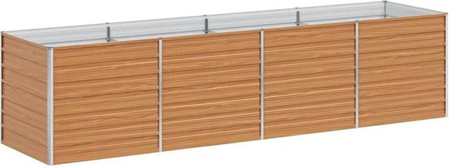 vidaXL Hochbeet aus verzinktem Stahl in Hellbraun, B/T/H: 320 x 80 x 77 cm - Bild 1