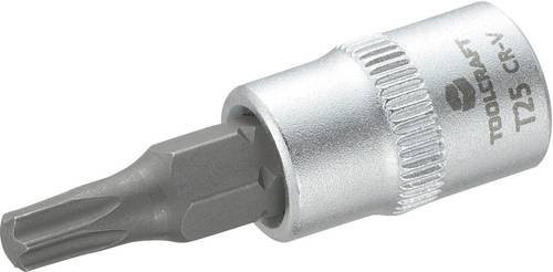 TOOLCRAFT T-Profil Steckschlüssel-Bit-Einsatz T 25 in Silber, Antrieb 6,3 mm - Bild 1